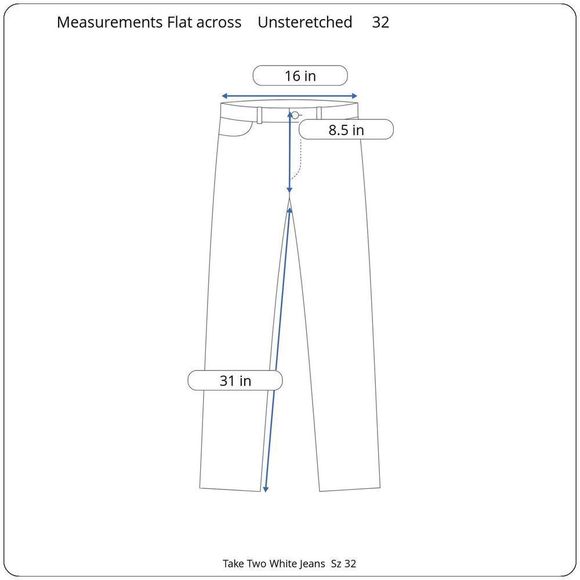 NEW Sz 32 Take Two White Jeans Straight Leg - Picture 6 of 9